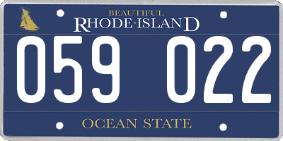 RI license plate 059022