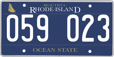 RI license plate 059023