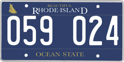 RI license plate 059024