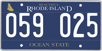 RI license plate 059025