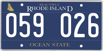 RI license plate 059026