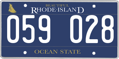 RI license plate 059028