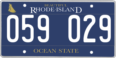 RI license plate 059029