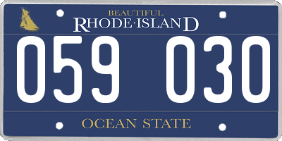 RI license plate 059030