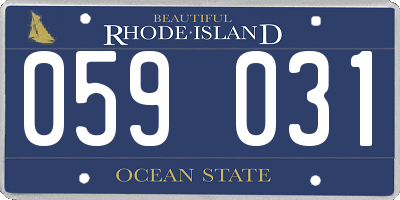 RI license plate 059031