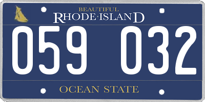 RI license plate 059032