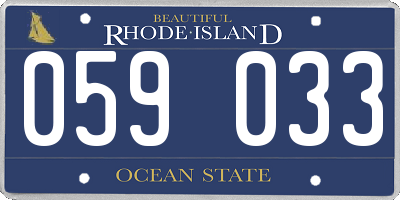 RI license plate 059033