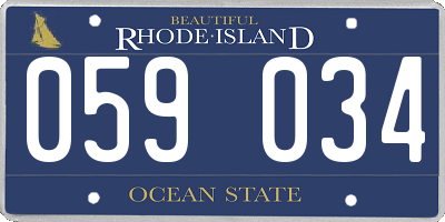 RI license plate 059034