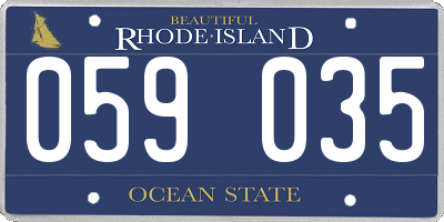 RI license plate 059035