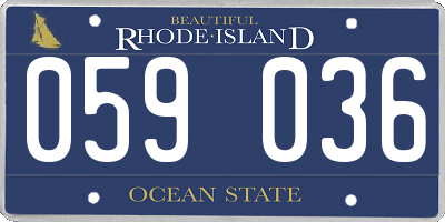 RI license plate 059036