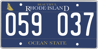 RI license plate 059037