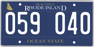 RI license plate 059040