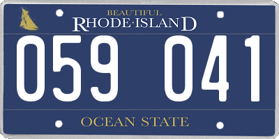 RI license plate 059041