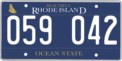 RI license plate 059042