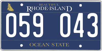RI license plate 059043