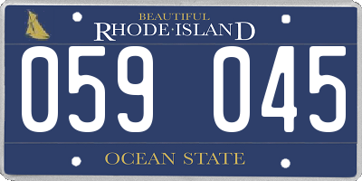 RI license plate 059045