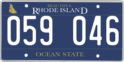 RI license plate 059046