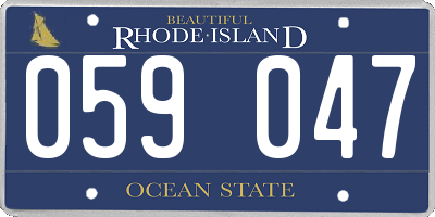 RI license plate 059047