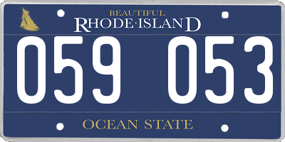 RI license plate 059053