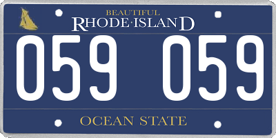 RI license plate 059059