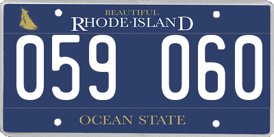 RI license plate 059060