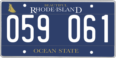 RI license plate 059061