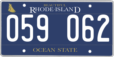 RI license plate 059062