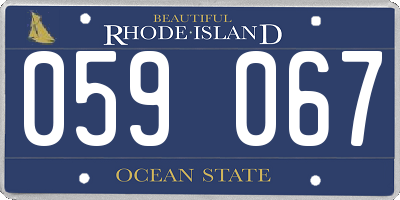 RI license plate 059067