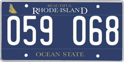 RI license plate 059068
