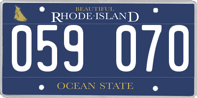 RI license plate 059070