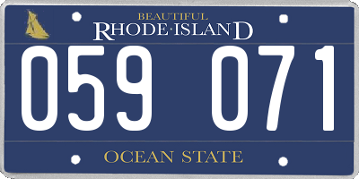 RI license plate 059071