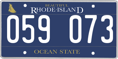 RI license plate 059073