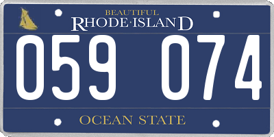 RI license plate 059074