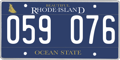 RI license plate 059076