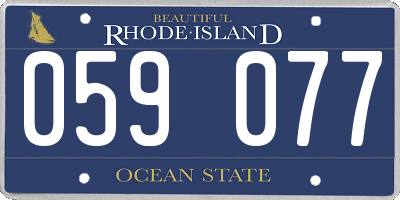 RI license plate 059077