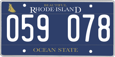 RI license plate 059078