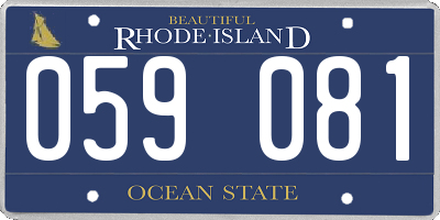 RI license plate 059081
