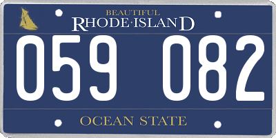 RI license plate 059082