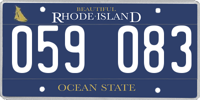 RI license plate 059083