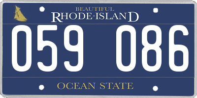 RI license plate 059086