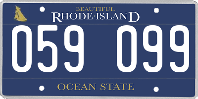 RI license plate 059099