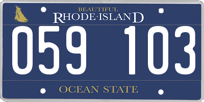 RI license plate 059103