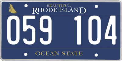 RI license plate 059104