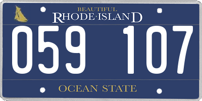 RI license plate 059107