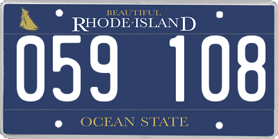 RI license plate 059108