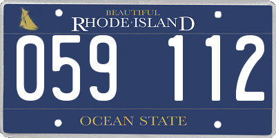 RI license plate 059112