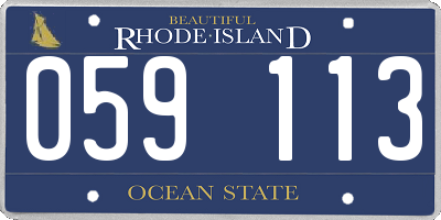 RI license plate 059113