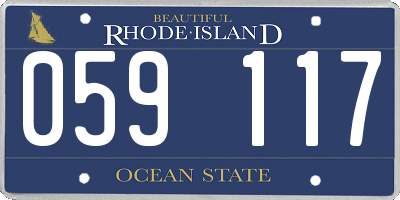 RI license plate 059117