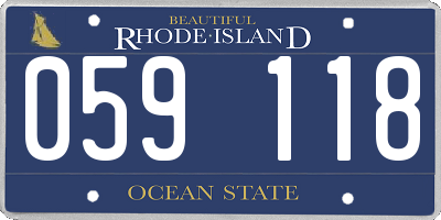 RI license plate 059118
