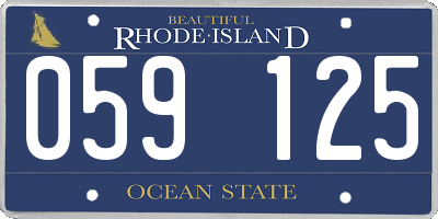 RI license plate 059125